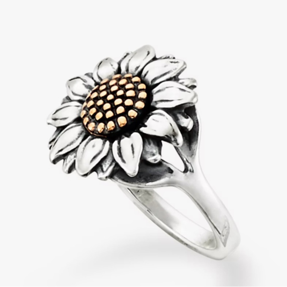 James Avery Silver and Gold Sunflower Ring